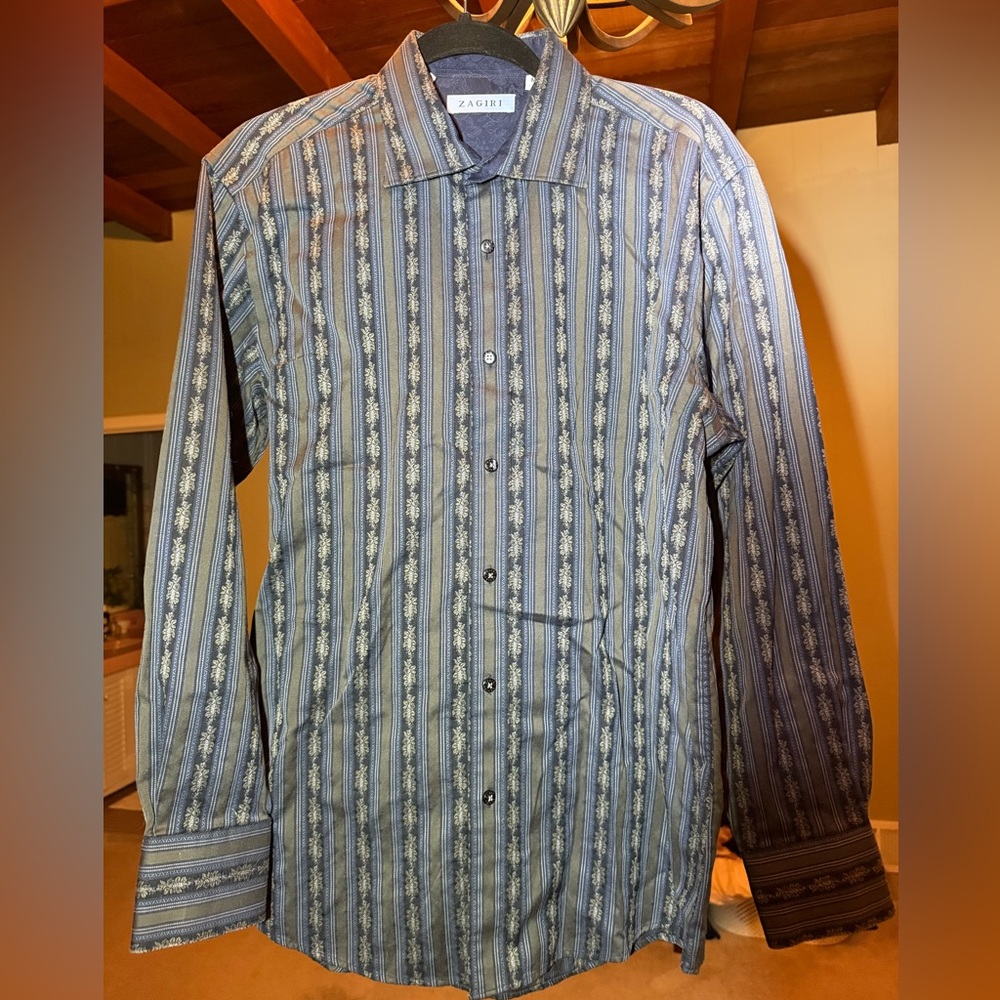 Zagiri Men’s Dress Striped Shirt